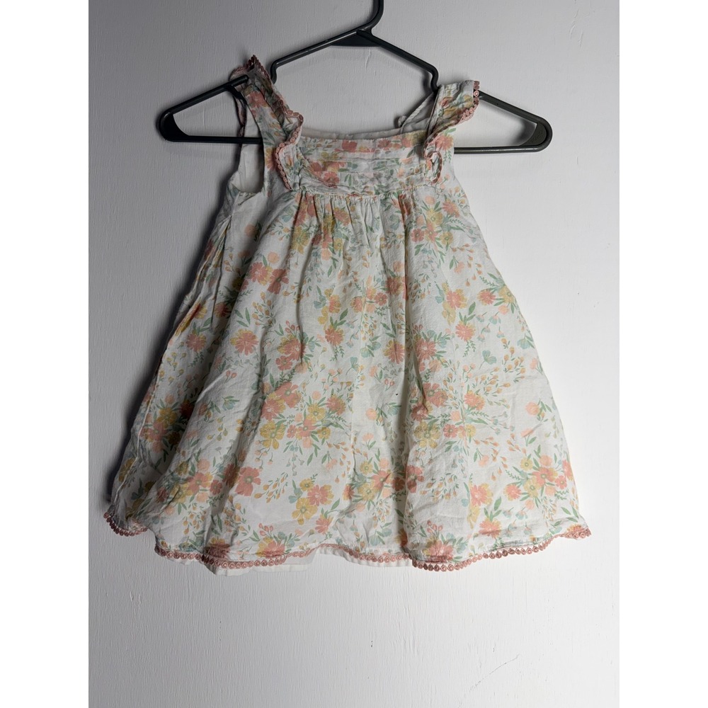 Cupcakes and Cashmere Girls 2T Floral Ruffle Dress Pink Yellow Sleeveless Summer